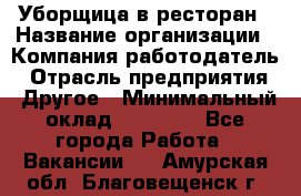 Уборщица в ресторан › Название организации ­ Компания-работодатель › Отрасль предприятия ­ Другое › Минимальный оклад ­ 13 000 - Все города Работа » Вакансии   . Амурская обл.,Благовещенск г.